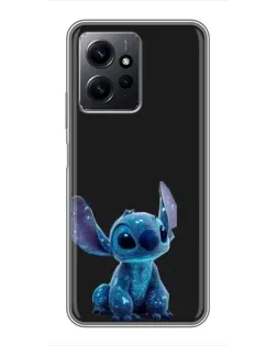 Чехол для Xiaomi Redmi Note 12 с картинкой «Стич на черном»