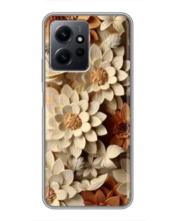 Чохол для Xiaomi Redmi Note 12 з картинкою «Бежевий флористичний декор»
