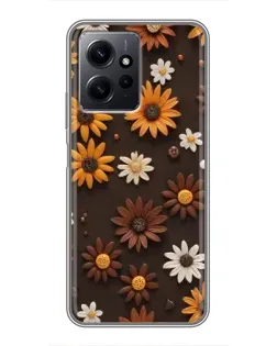 Чохол для Xiaomi Redmi Note 12 з картинкою «Візерунок з маленьких соняшників»