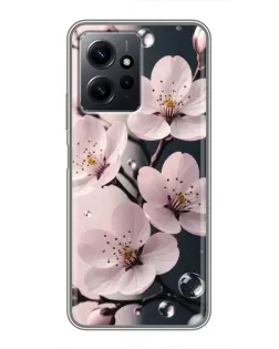 Чохол для Xiaomi Redmi Note 12 з картинкою «Ніжня сакура та краплі»