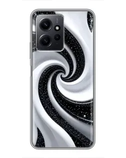 Чехол для Xiaomi Redmi Note 12 с картинкой «Черно-белая спираль»