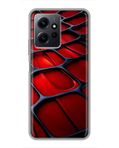 Чехол для Xiaomi Redmi Note 12 с картинкой «Красная глянцевая сетка»