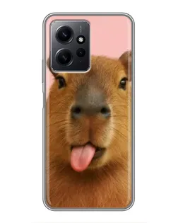 Чехол для Xiaomi Redmi Note 12 с картинкой «Капибара с языком» Чехол для Xiaomi Redmi Note 12 с картинкой «Капибара с языком»