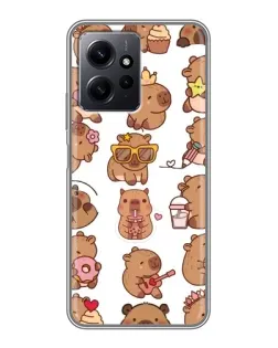 Чехол для Xiaomi Redmi Note 12 с картинкой «Стикерпак с капибарами» Чехол для Xiaomi Redmi Note 12 с картинкой «Стикерпак с капибарами»