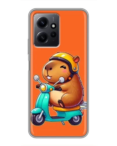 Чехол для Xiaomi Redmi Note 12 с картинкой «Капибара на скутере» Чехол для Xiaomi Redmi Note 12 с картинкой «Капибара на скутере»