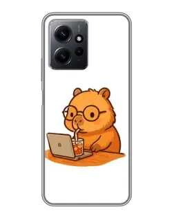 Чехол для Xiaomi Redmi Note 12 с картинкой «Капибара с ноутбуком» Чехол для Xiaomi Redmi Note 12 с картинкой «Капибара с ноутбуком»
