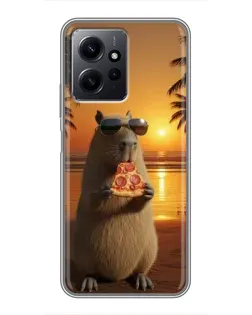 Чехол для Xiaomi Redmi Note 12 с картинкой «Капибара с пиццей» Чехол для Xiaomi Redmi Note 12 с картинкой «Капибара с пиццей»