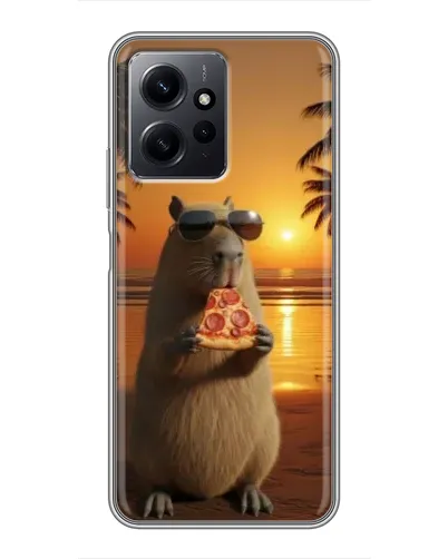 Чехол для Xiaomi Redmi Note 12 с картинкой «Капибара с пиццей» Чехол для Xiaomi Redmi Note 12 с картинкой «Капибара с пиццей»