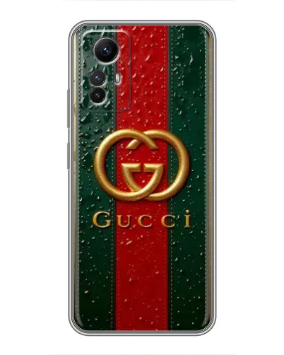 Чехол для Xiaomi Redmi Note 12s с картинкой «Gucci — фирменная полоса и золото» Чехол для Xiaomi Redmi Note 12s с картинкой «Gucci — фирменная полоса и золото»