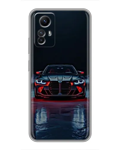 Чехол для Xiaomi Redmi Note 12s с картинкой «BMW на мокрой дороге»