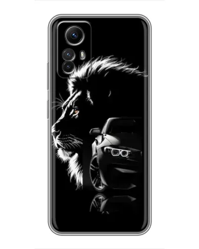 Чехол для Xiaomi Redmi Note 12s с картинкой «BMW и лев»