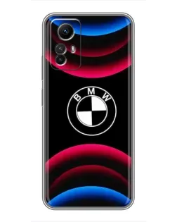 Чехол для Xiaomi Redmi Note 12s с картинкой «Логотип BMW и неоновые дуги» Чехол для Xiaomi Redmi Note 12s с картинкой «Логотип BMW и неоновые дуги»