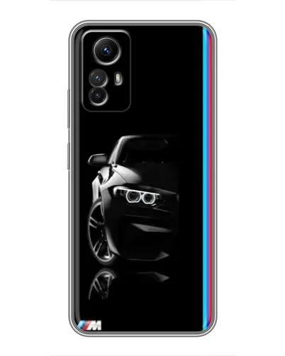 Чехол для Xiaomi Redmi Note 12s с картинкой «Силуэт BMW в темноте»