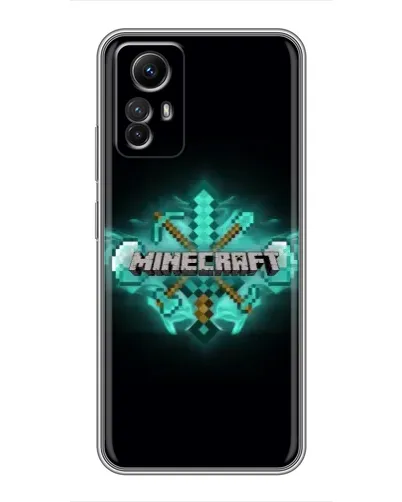 Чехол для Xiaomi Redmi Note 12s с картинкой «Minecraft Diamond лого»