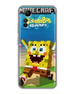 Чехол для Xiaomi Redmi Note 12s с картинкой «Губка Боб Minecraft» Чехол для Xiaomi Redmi Note 12s с картинкой «Губка Боб Minecraft»