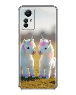 Чехол для Xiaomi Redmi Note 12s с картинкой «Пара единорогов»