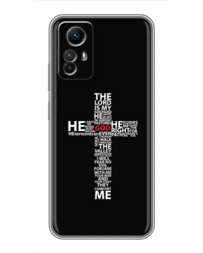 Чехол для Xiaomi Redmi Note 12s с картинкой «Текстовый крест» Чехол для Xiaomi Redmi Note 12s с картинкой «Текстовый крест»
