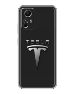 Чехол для Xiaomi Redmi Note 12s с картинкой «Стальной логотип Tesla» Чехол для Xiaomi Redmi Note 12s с картинкой «Стальной логотип Tesla»