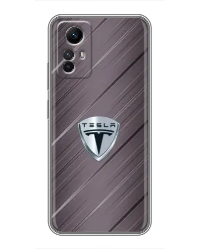 Чехол для Xiaomi Redmi Note 12s с картинкой «Металлическая текстура Tesla»