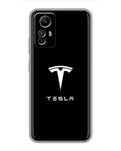 Чехол для Xiaomi Redmi Note 12s с картинкой «Tesla White Logo»