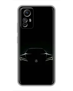 Чехол для Xiaomi Redmi Note 12s с картинкой «Mercedes — силуэт авто»