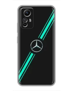 Чехол для Xiaomi Redmi Note 12s с картинкой «Спортивные линии Mercedes»
