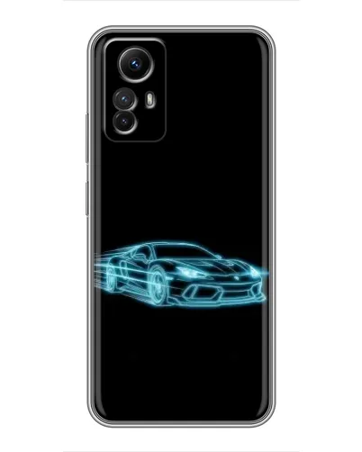 Чехол для Xiaomi Redmi Note 12s с картинкой «Неоновый контур Lamborghini»
