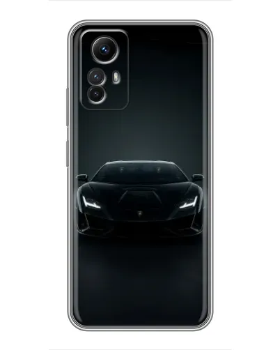 Чехол для Xiaomi Redmi Note 12s с картинкой «Черный Lamborghini Aventador»