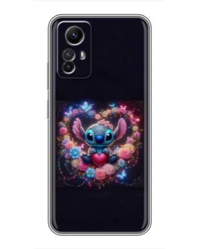 Чехол для Xiaomi Redmi Note 12s с картинкой «Stitch в цветах»