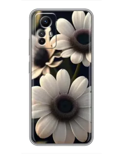 Чехол для Xiaomi Redmi Note 12s с картинкой «Белые маргаритки макро»