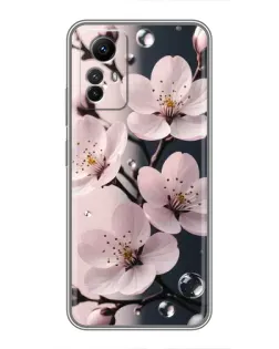 Чехол для Xiaomi Redmi Note 12s с картинкой «Нежная сакура и капли»