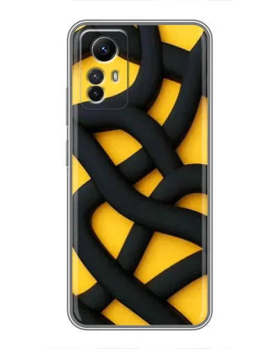 Чехол для Xiaomi Redmi Note 12s с картинкой «Черное желтое переплетение»