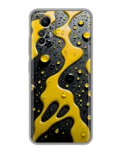 Чехол для Xiaomi Redmi Note 12s с картинкой «Жидкое желтое золото»