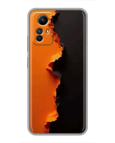 Чехол для Xiaomi Redmi Note 12s с картинкой «Оранжевый разлом»