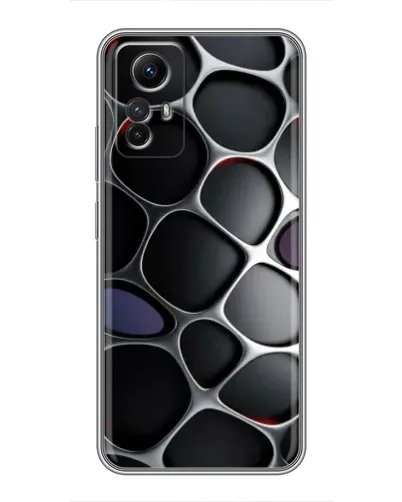 Чехол для Xiaomi Redmi Note 12s с картинкой «Объемная темная решетка»