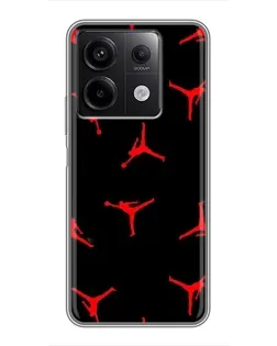 Чехол для Xiaomi Redmi Note 13 (5G) с картинкой «Jordan Red Pattern»