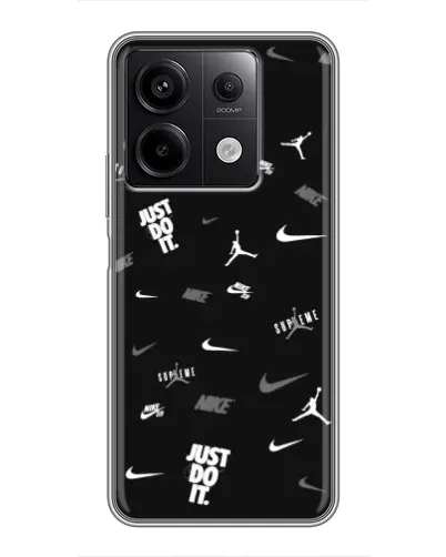 Чехол для Xiaomi Redmi Note 13 (5G) с картинкой «Nike Black Pattern»