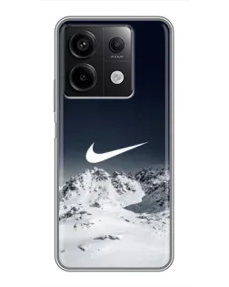 Чехол для Xiaomi Redmi Note 13 (5G) с картинкой «Nike — зимние горы» Чехол для Xiaomi Redmi Note 13 (5G) с картинкой «Nike — зимние горы»