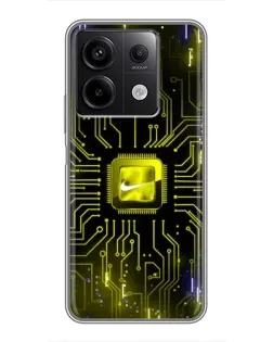 Чехол для Xiaomi Redmi Note 13 (5G) с картинкой «Nike — золотая искра» Чехол для Xiaomi Redmi Note 13 (5G) с картинкой «Nike — золотая искра»