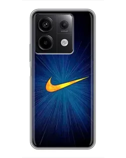 Чехол для Xiaomi Redmi Note 13 (5G) с картинкой «Синий пульс Nike» Чехол для Xiaomi Redmi Note 13 (5G) с картинкой «Синий пульс Nike»