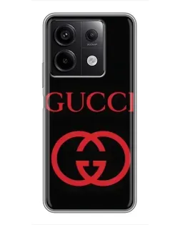 Чехол для Xiaomi Redmi Note 13 (5G) с картинкой «Gucci — красный логотип» Чехол для Xiaomi Redmi Note 13 (5G) с картинкой «Gucci — красный логотип»