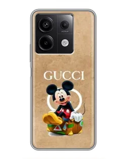 Чехол для Xiaomi Redmi Note 13 (5G) с картинкой «Микки Маус Gucci — крафт» Чехол для Xiaomi Redmi Note 13 (5G) с картинкой «Микки Маус Gucci — крафт»