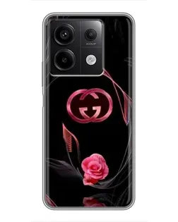 Чехол для Xiaomi Redmi Note 13 (5G) с картинкой «Gucci — неоновая роза» Чехол для Xiaomi Redmi Note 13 (5G) с картинкой «Gucci — неоновая роза»