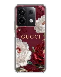Чехол для Xiaomi Redmi Note 13 (5G) с картинкой «Gucci — бордовые розы» Чехол для Xiaomi Redmi Note 13 (5G) с картинкой «Gucci — бордовые розы»