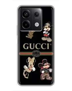 Чехол для Xiaomi Redmi Note 13 (5G) с картинкой «Gucci — герои Disney и монограмма» Чехол для Xiaomi Redmi Note 13 (5G) с картинкой «Gucci — герои Disney и монограмма»