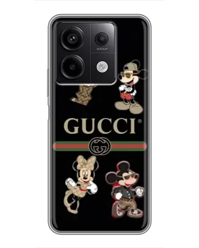 Чехол для Xiaomi Redmi Note 13 (5G) с картинкой «Gucci — герои Disney и монограмма» Чехол для Xiaomi Redmi Note 13 (5G) с картинкой «Gucci — герои Disney и монограмма»
