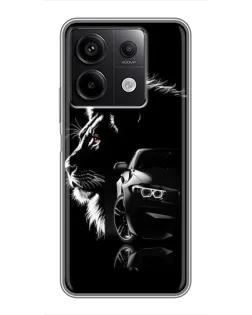 Чохол для Xiaomi Redmi Note 13 (5G) з картинкою «BMW та лев»
