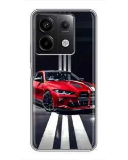 Чохол для Xiaomi Redmi Note 13 (5G) з картинкою «Червона BMW на дорозі»