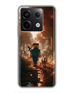 Чехол для Xiaomi Redmi Note 13 (5G) с картинкой «Стив в лесу» Чехол для Xiaomi Redmi Note 13 (5G) с картинкой «Стив в лесу»