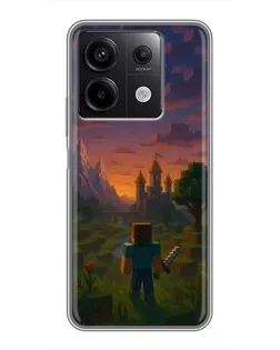 Чехол для Xiaomi Redmi Note 13 (5G) с картинкой «Стив у башни» Чехол для Xiaomi Redmi Note 13 (5G) с картинкой «Стив у башни»